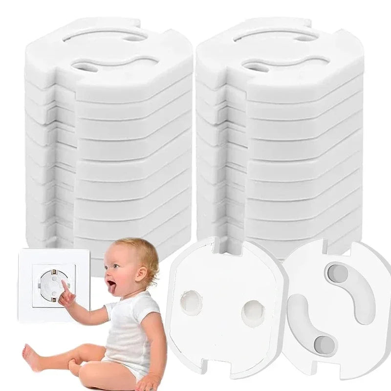 1/10pcs  Baby Safety Child Electric Socket Outlet Plug Protection Security Two Phase Safe Lock Cover Kids Sockets Cover Plugs