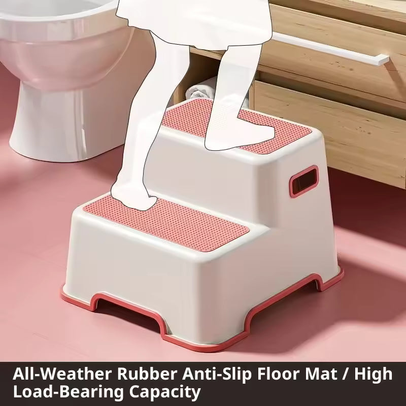 Toddler Step Stool for Bathroom Sink - 2-Step Kids Stool for Potty Training, Kitchen Counter & Bedroom, Sturdy Non-Slip Child Safety Stool Helper