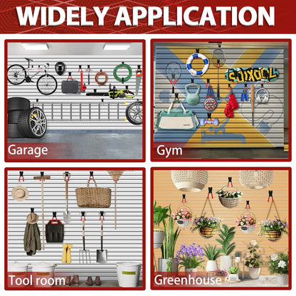 18 Pcs Garage Hooks Heavy Duty - Garage Storage and Organization Ladder Hooks with Non Slip PVC Coating for Hanging Bike，Ladder，Garden Tools，Hose
