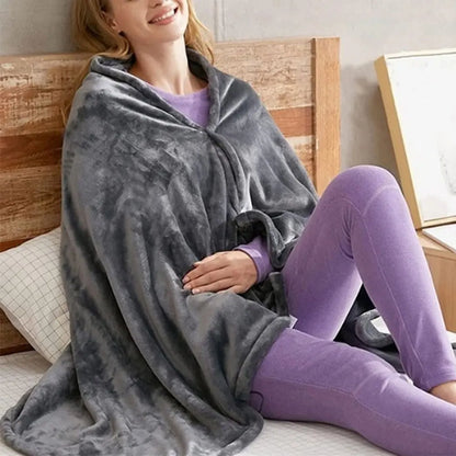 Electric Heated Blanket Throw 150''x80'' USB Electric Heated Blanket 3 Heating Levels Fleece Heated Blanket Portable Body Warmer Blanket for Household and Office