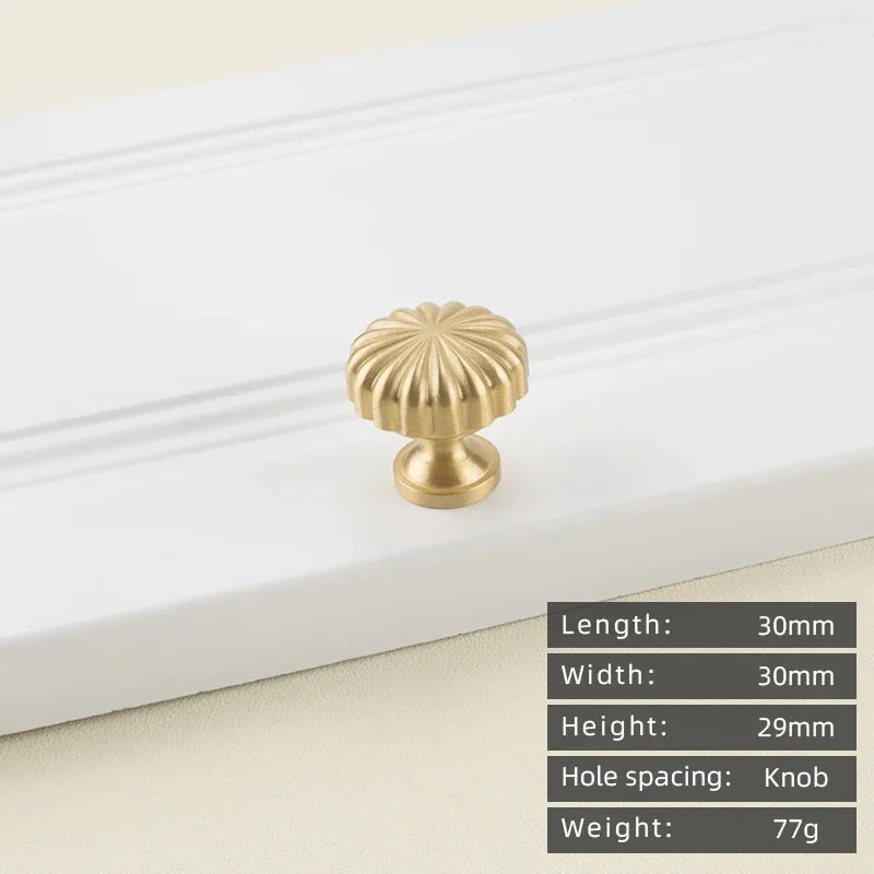 Cabinet Handles Brushed Brass Kitchen Knobs European style minimalist solid brass cabinet DIY pull handle classical luxury drawer gold knob cabinet door long handle