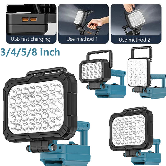 Work Light for Makita 18V Battery,Battery Light for Makita 18v Tools Portable Outdoors Flood Lighting