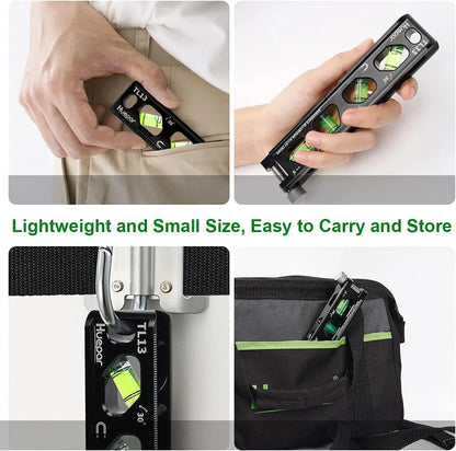 TL13 Magnetic Inclinometer 4 Bubbles Spirit Level Measuring Tool Standard Metric Rulers Horizon Vertical Laser Level Rule