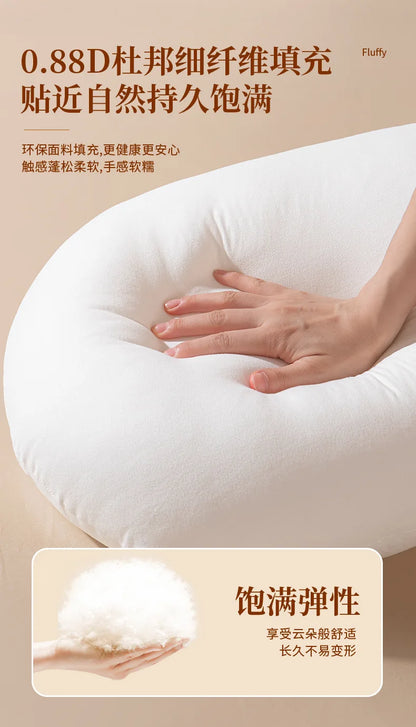 U-Shaped Pregnancy Pillow for Side Sleeping Maternity Body Pillow with Back & Belly Support Cooling Summer Sleep Comfort