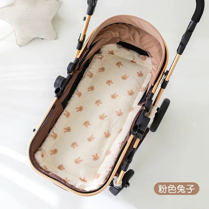 Cartoon Bear Baby Stroller Seat Cushion Cotton Soft Newborn Car Seat Pad Infant Pushchair Mattress Mat Kid Pram Accessories