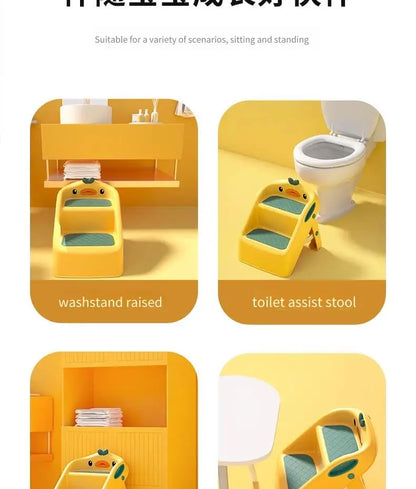 Toddler Step Stool for Bathroom Sink and Potty Training Durable Anti-Slip,Anti-Tip A-Frame,10-Second Assembly, 2-Step Potty Stool with Wide Steps