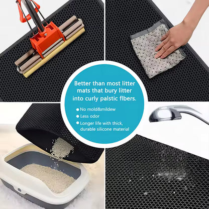 Double Layer Cat Litter Pad Waterproof Non-slip Sand Basin Filter Kitten Dog Washable Easy Cleaning Pet Accessories