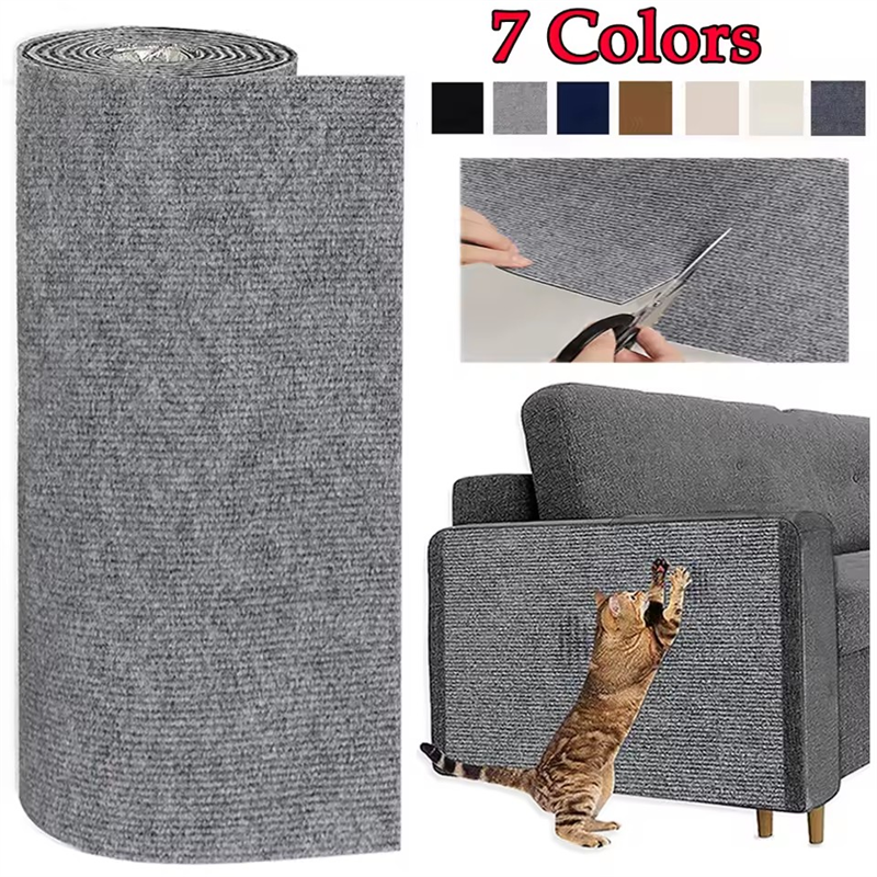 Cat Scratch Mat,Trimmable Self-Adhesive Carpet,DIY Climb Cat Scratcher for Cat Couch Furniture or Wall Protector,Covering Cat Tower,and Replacement Pads