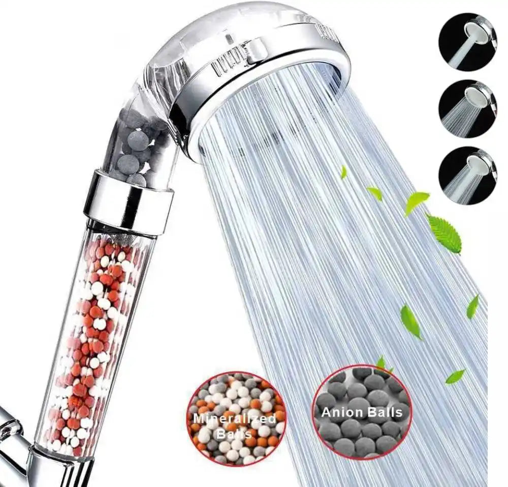 Filtered Shower Head with Handheld, New 3 Functions High Pressure SPA Water Saving Handheld Rainfall Anion Filter Shower