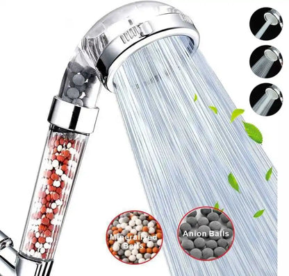 Filtered Shower Head with Handheld, New 3 Functions High Pressure SPA Water Saving Handheld Rainfall Anion Filter Shower