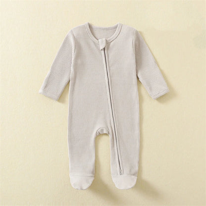 Baby Organic Cotton Pajamas Preemie Newborn One Piece Outfit Long Sleeve Footed Sleepwear