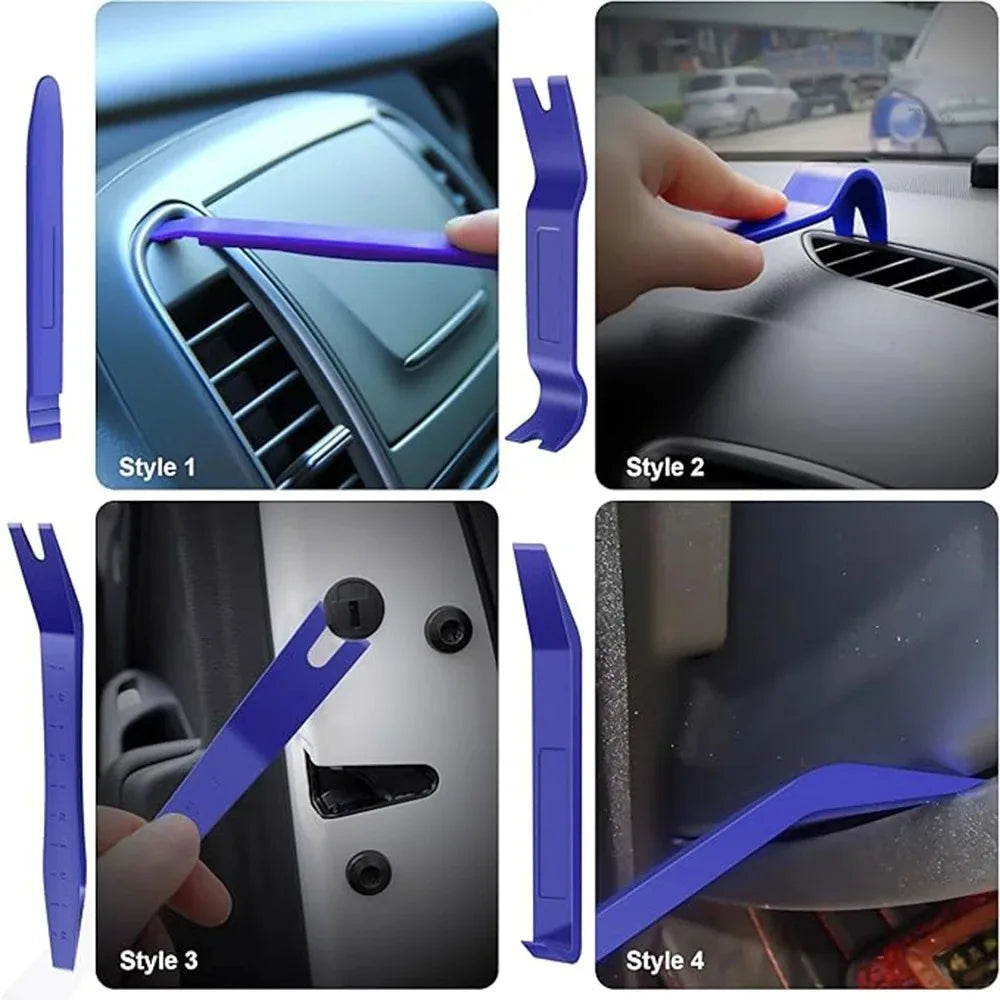 19Pcs Trim Removal Tool Set Clip Plier Upholstery Remover Nylon Car Panel Removal Set with Portable Storage Bag