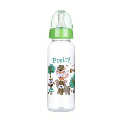 1PC Cute Animal Themed Baby Bottle Set with Food Grade Silicone Nipple Standard Caliber Anti-Drop Natural Touch for Infants