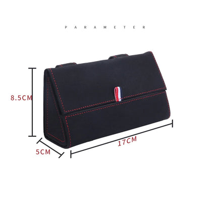 Car Sun Visor Suede Leather Sunglasses Case Microsoft Eyeglasses Hanger Car Glasses Holder Glasses Box Organizer Mount