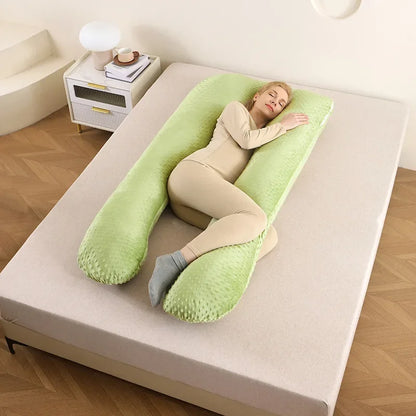 Removable washable pillow soft care pillow side sleep U-shaped pregnant women pillow solid color memory foam waist pillow