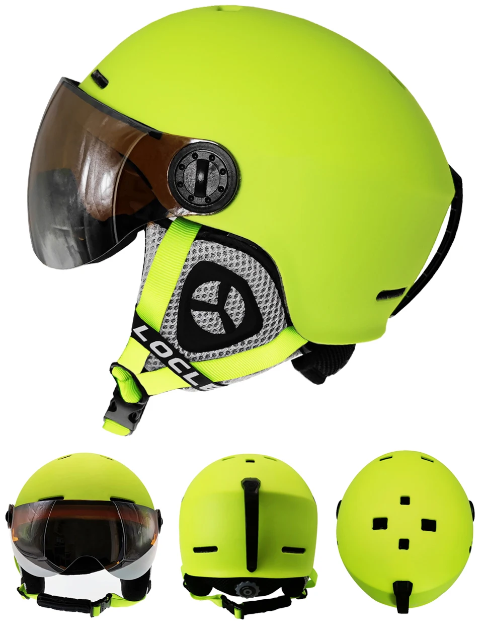 Upgrade Skiing Helmet Men Women Children Ultralight Snowboard Skateboard Motorcycle Snowmobile Ski Helmet Visor Goggles