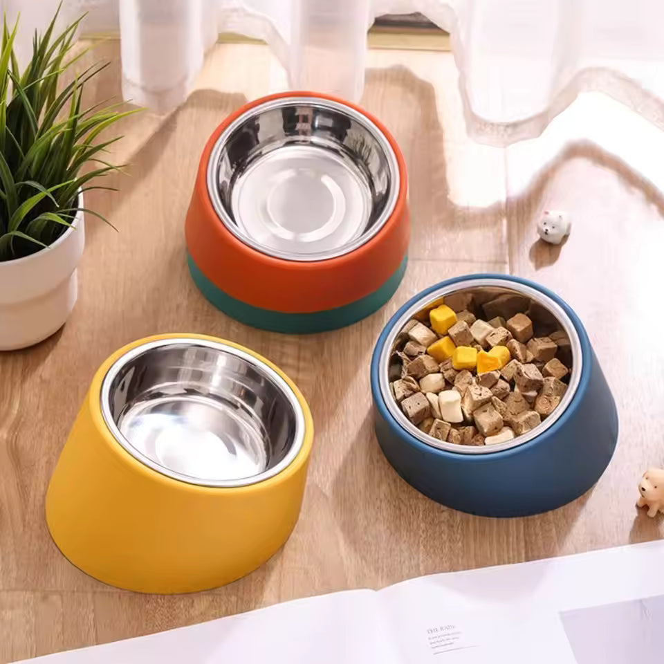 Stainless Steel Detachable Bowls with Sturdy Holder Ergonomic Raised Dog Feeder Perfect for Healthy Eating & Stylish Home Decor