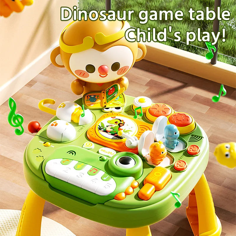 Montessori Educational Activity Table Toy for Babies, Sensory Learning with Lights Music Sound, Early Development Toys for Kids