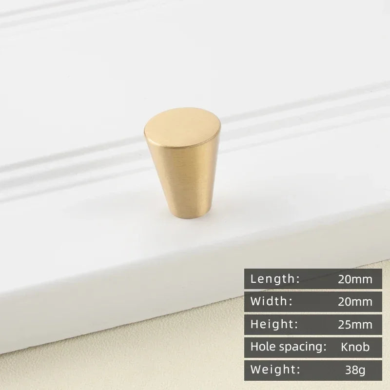 Cabinet Handles Brushed Brass Kitchen Knobs European style minimalist solid brass cabinet DIY pull handle classical luxury drawer gold knob cabinet door long handle