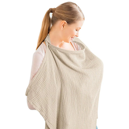2025 Muslin Nursing Covers for Breastfeeding, Privacy Breast Feeding Cover with Arch Neckline for Mom and Baby Nursing Apron