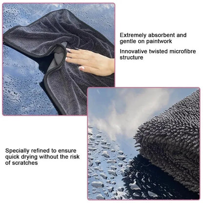 40x60CM/60x90CM Microfiber TowelsUltra-Thick Car Washing Towel Auto Extra Soft Rag Car Care Cleaning Drying Cloth New 2025