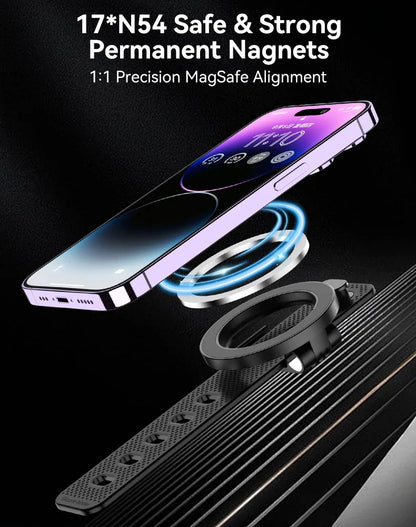 Magnetic Phone Holder for Stroller, Shopping Cart & Golf Push Cart | Handlebar Phone Mount for MagSafe | Strap with Strong Magnet for Mag Safe | Stroller Accessories for Uppababy, Nuna, Bugaboo