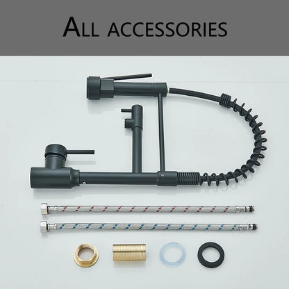 Kitchen Faucet with Pull Down Sprayer, Commercial Single Handle Stainless Steel Kitchen Faucets with Deck Plate