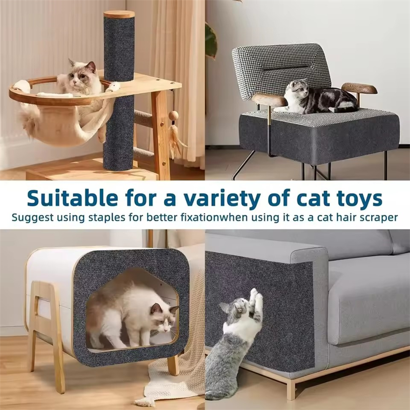 Cat Scratch Mat,Trimmable Self-Adhesive Carpet,DIY Climb Cat Scratcher for Cat Couch Furniture or Wall Protector,Covering Cat Tower,and Replacement Pads
