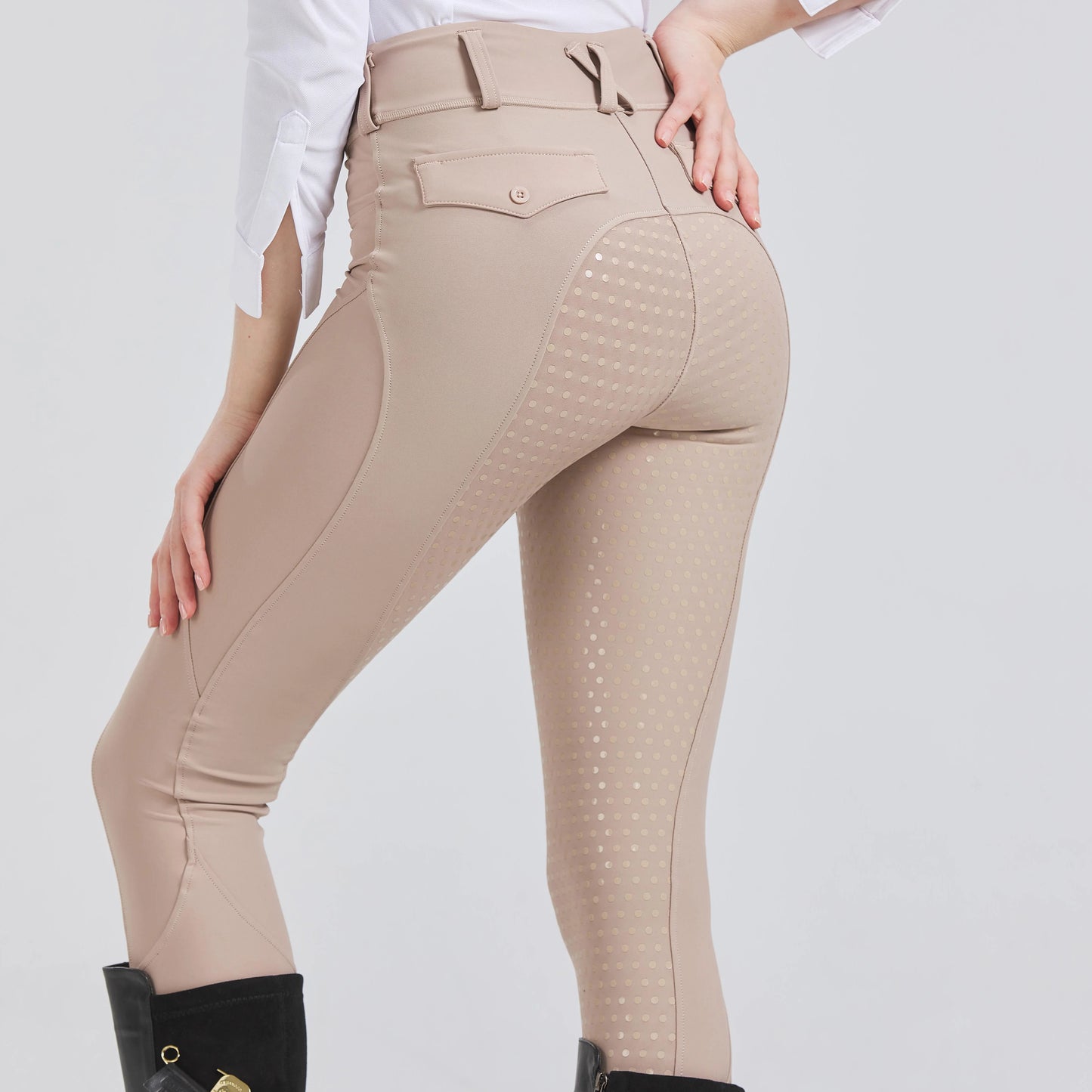 Professional equestrian pants full silicone quick-dry elastic tight equestrian sports pants anti-slip riding pants thick wear-re