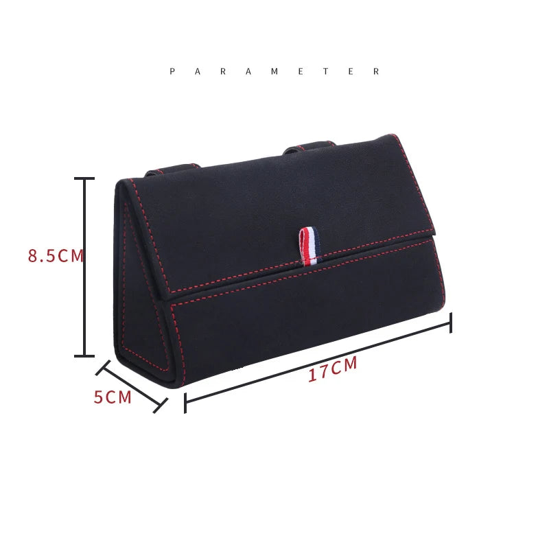 Car Sun Visor Suede Leather Sunglasses Case Microsoft Eyeglasses Hanger Car Glasses Holder Glasses Box Organizer Mount