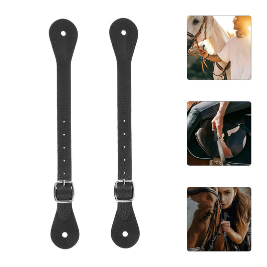 2pcs Horse Riding Straps Adjustable Brown Western Spur Straps For Men Women Vintage Style Boot Accessories Durable Riding Gear