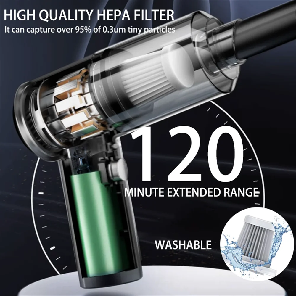 3-in-1 Vacuum Cleaner USB Charging Portable Suction And Blowing Function for Small Car And Household Use