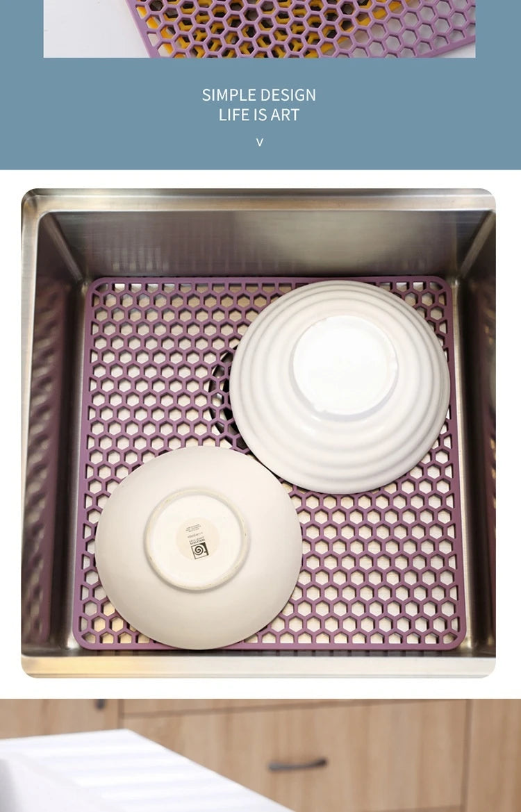 Silicone Sink Protector, Heat Resistant Non-slip Dishwasher Suitable, Large Mat for Bottom of Farmhouse Kitchen Stainless Steel Sink