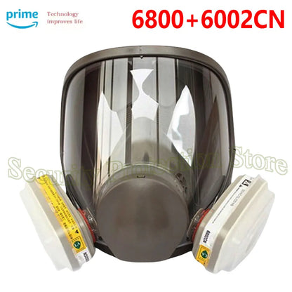 Full Face Respirator 6006 Cartridge 6800 Gas Paint Spray Mask for Multi Gas/Vapor Cartridges- Ammonia, Chlorine,Methylamine