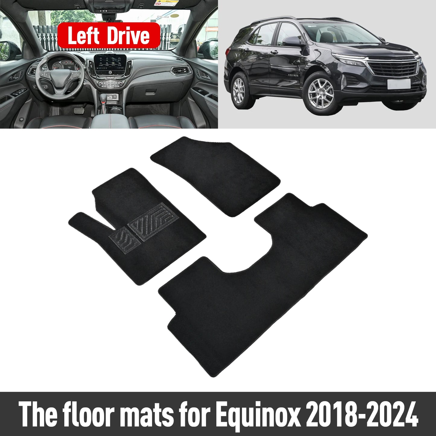 Floor Mats & Cargo Liner for 2018-2024 Chevrolet Chevy Equinox & GMC Terrain/Terrain Denali Car Mats Cargo Mat All Weather Floor Mats Trunk Mat Trunk Liner Accessories