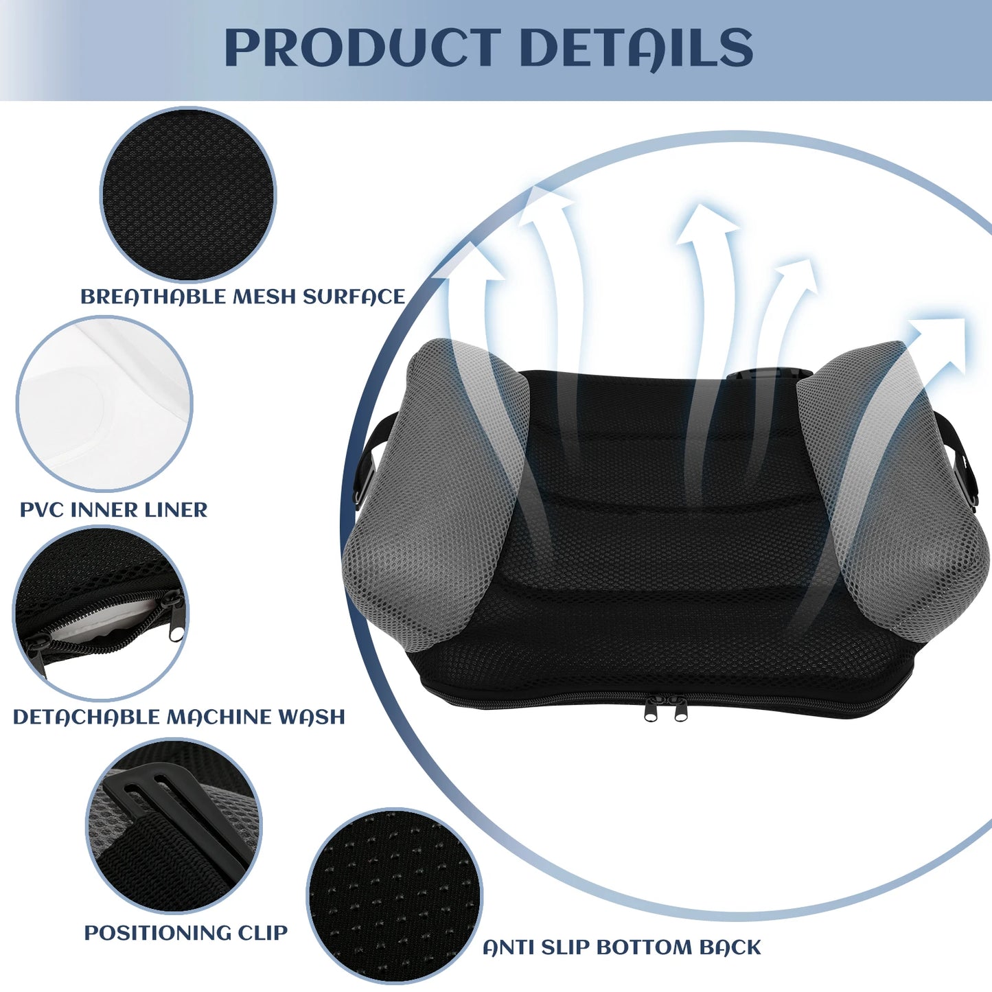 Portable Inflatable Seat Cushion PVC Travel Inflatable Booster Car Seat Fast Inflate Lightweight Soft Booster Car Seat for Kids