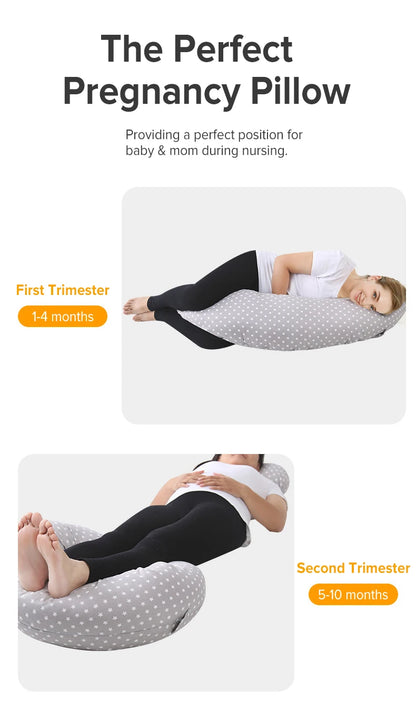 AnGku 70.9*51.2*13.8 Inches Pregnancy Pillow Removable Pillow for Pregnant Women 2PCS Nursing Pillow Breastfeeding Cushion