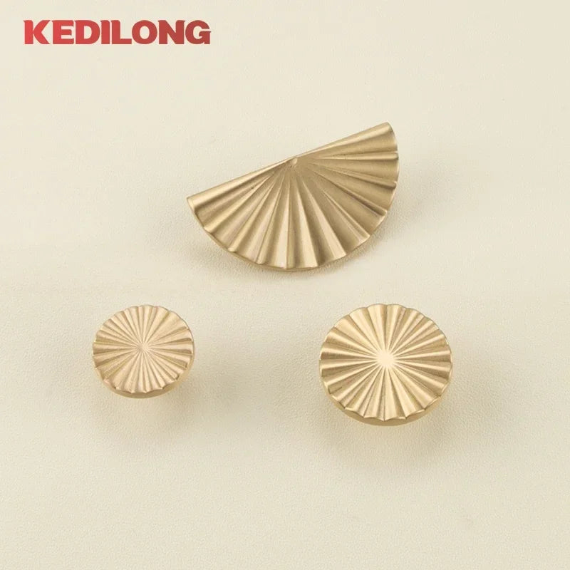 Cabinet Handles Brushed Brass Kitchen Knobs European style minimalist solid brass cabinet DIY pull handle classical luxury drawer gold knob cabinet door long handle