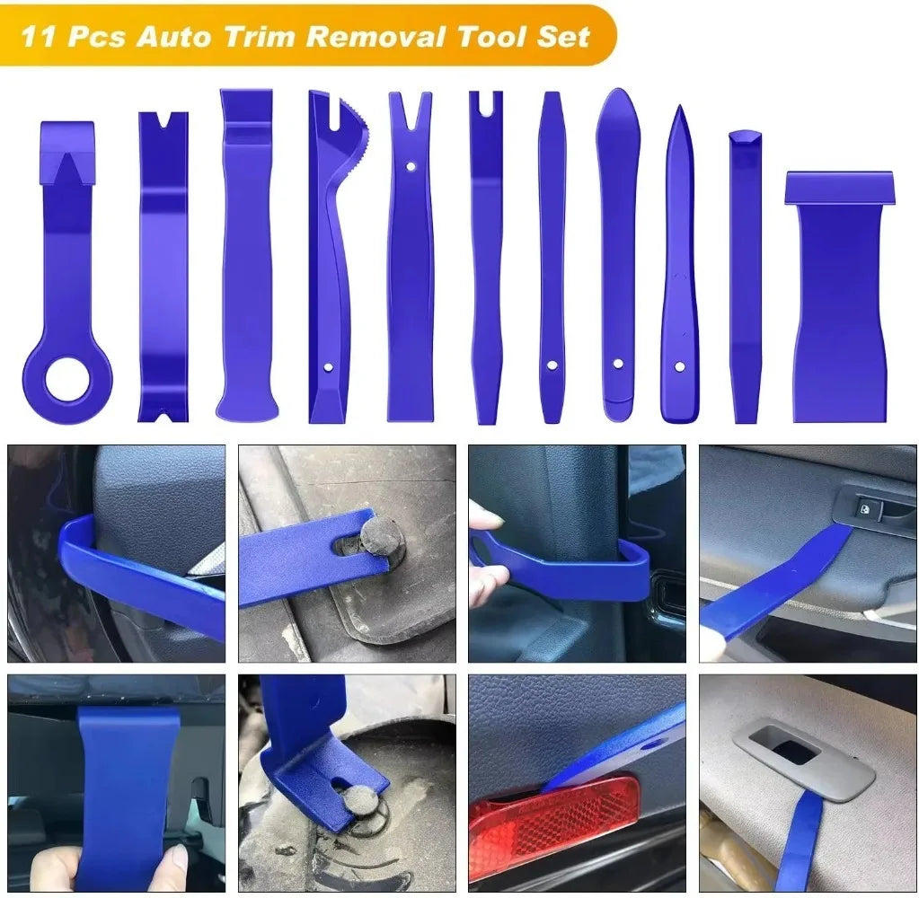 19Pcs Trim Removal Tool Set Clip Plier Upholstery Remover Nylon Car Panel Removal Set with Portable Storage Bag