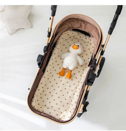 Cartoon Bear Baby Stroller Seat Cushion Cotton Soft Newborn Car Seat Pad Infant Pushchair Mattress Mat Kid Pram Accessories