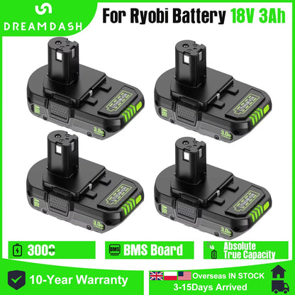 18V 3Ah For RYOBI P108 18V Battery Lithium-Ion Power Tools Ryobi P108 P107 P105 P104 P103 P102 Battery Tool Replacement