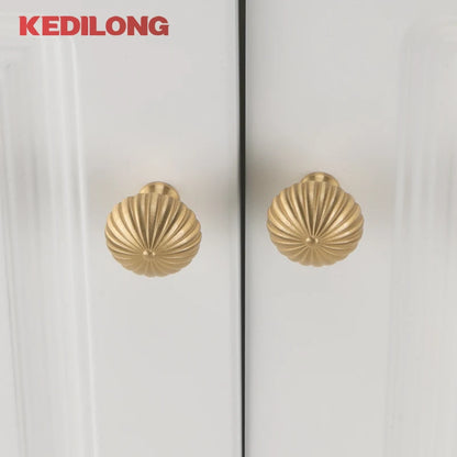 Cabinet Handles Brushed Brass Kitchen Knobs European style minimalist solid brass cabinet DIY pull handle classical luxury drawer gold knob cabinet door long handle