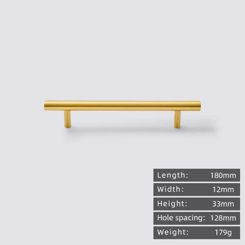 Cabinet Handles Brushed Brass Kitchen Knobs European style minimalist solid brass cabinet DIY pull handle classical luxury drawer gold knob cabinet door long handle