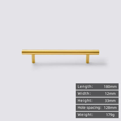 Cabinet Handles Brushed Brass Kitchen Knobs European style minimalist solid brass cabinet DIY pull handle classical luxury drawer gold knob cabinet door long handle