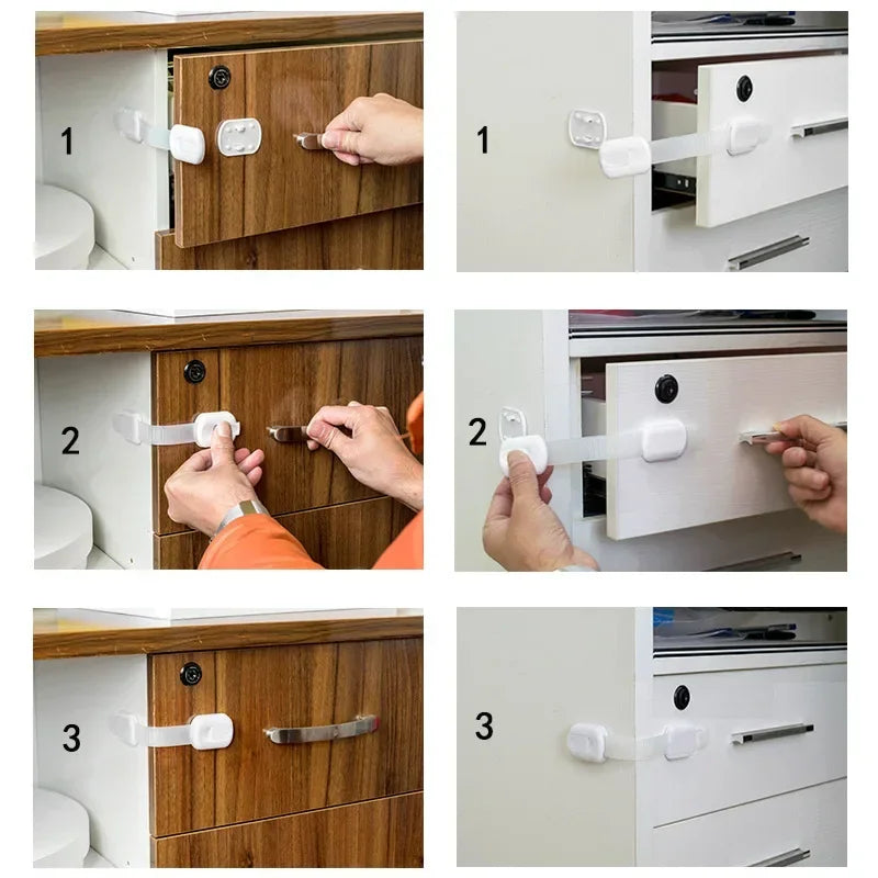 No Drill Furniture Anchors for Baby Proofing, Anti-Tip Adjustable Straps, Strong Adhesive Backing 12 pcs