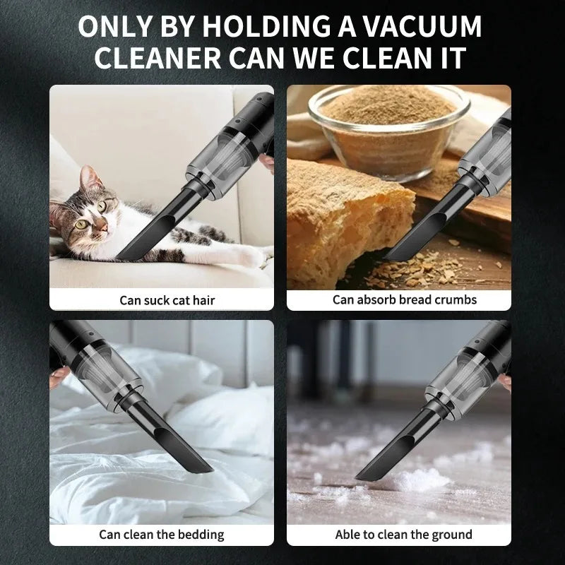 3-in-1 Vacuum Cleaner USB Charging Portable Suction And Blowing Function for Small Car And Household Use