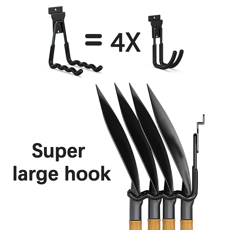18 Pcs Garage Hooks Heavy Duty - Garage Storage and Organization Ladder Hooks with Non Slip PVC Coating for Hanging Bike，Ladder，Garden Tools，Hose