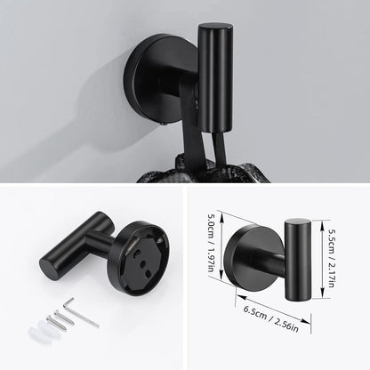 10pcs Bathroom Hardware Set, Including 16" Hand Towel Bars, Toilet Paper Holders, Towel Rings, Robe Towel Hooks