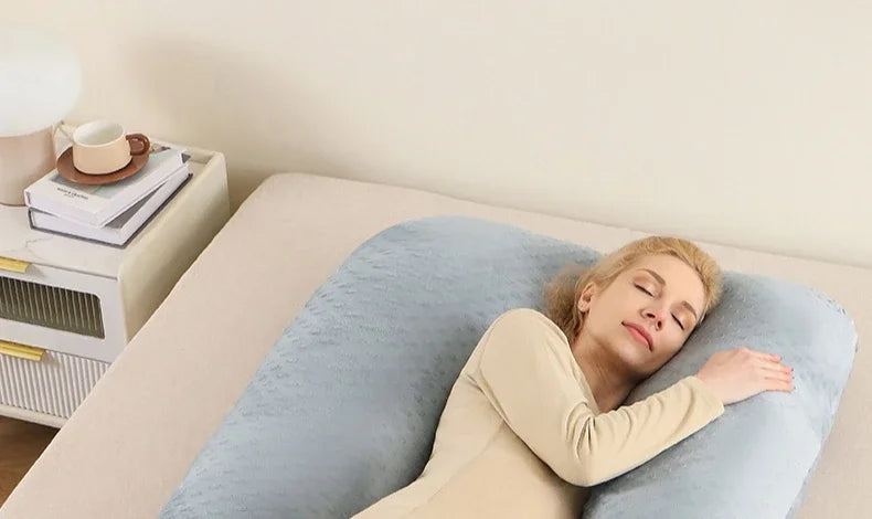 Removable washable pillow soft care pillow side sleep U-shaped pregnant women pillow solid color memory foam waist pillow