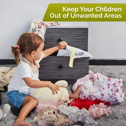 No Drill Furniture Anchors for Baby Proofing, Anti-Tip Adjustable Straps, Strong Adhesive Backing 12 pcs